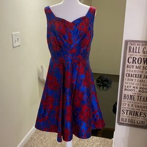 Royal blue and red A-line dress size 14 sleeveless